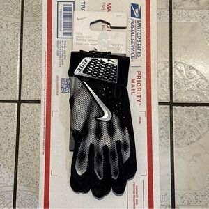 New Nike Alpha Elite Baseball Batting Gloves Black Men's Size Large